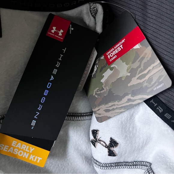 Under Armour Forest Camo Fleece Liner Sweatshirt 1/4 Zipper Size XL - Picture 8 of 13